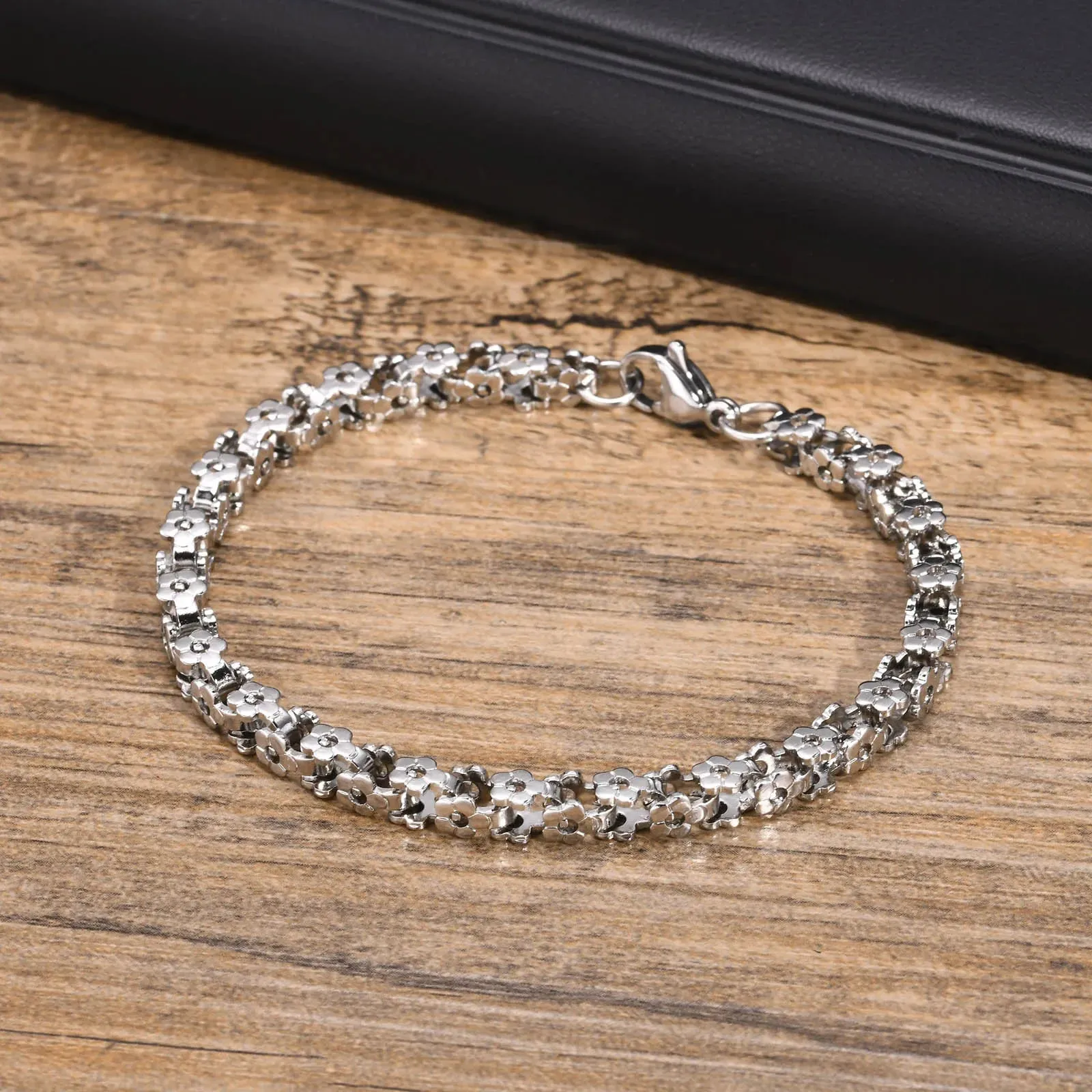 5mm Flower Chain Bracelets for Men Boys