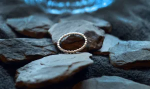 925 Sterling Silver Beaded Ring – Perfect for Stacking