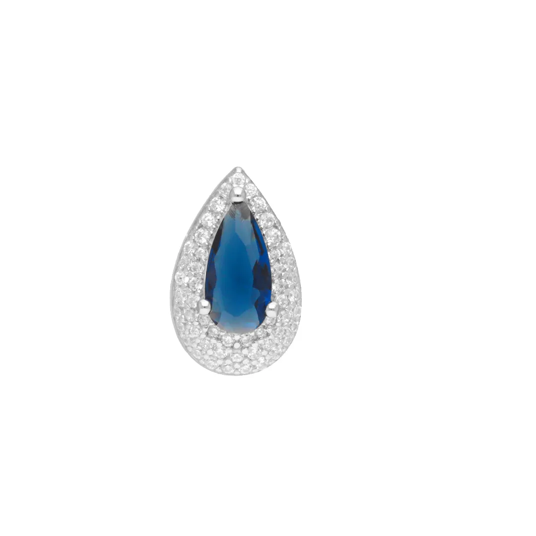 925 Sterling Silver Blue Stoned Dazzling Pendant