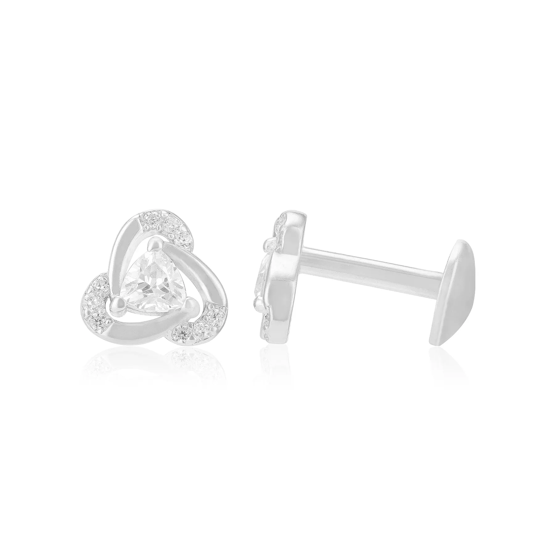 925 Sterling Silver Modern Triangle Earrings for Women