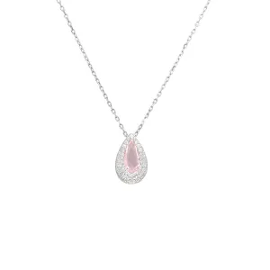 925 Sterling Silver Pink Stoned Dazzling Pendant
