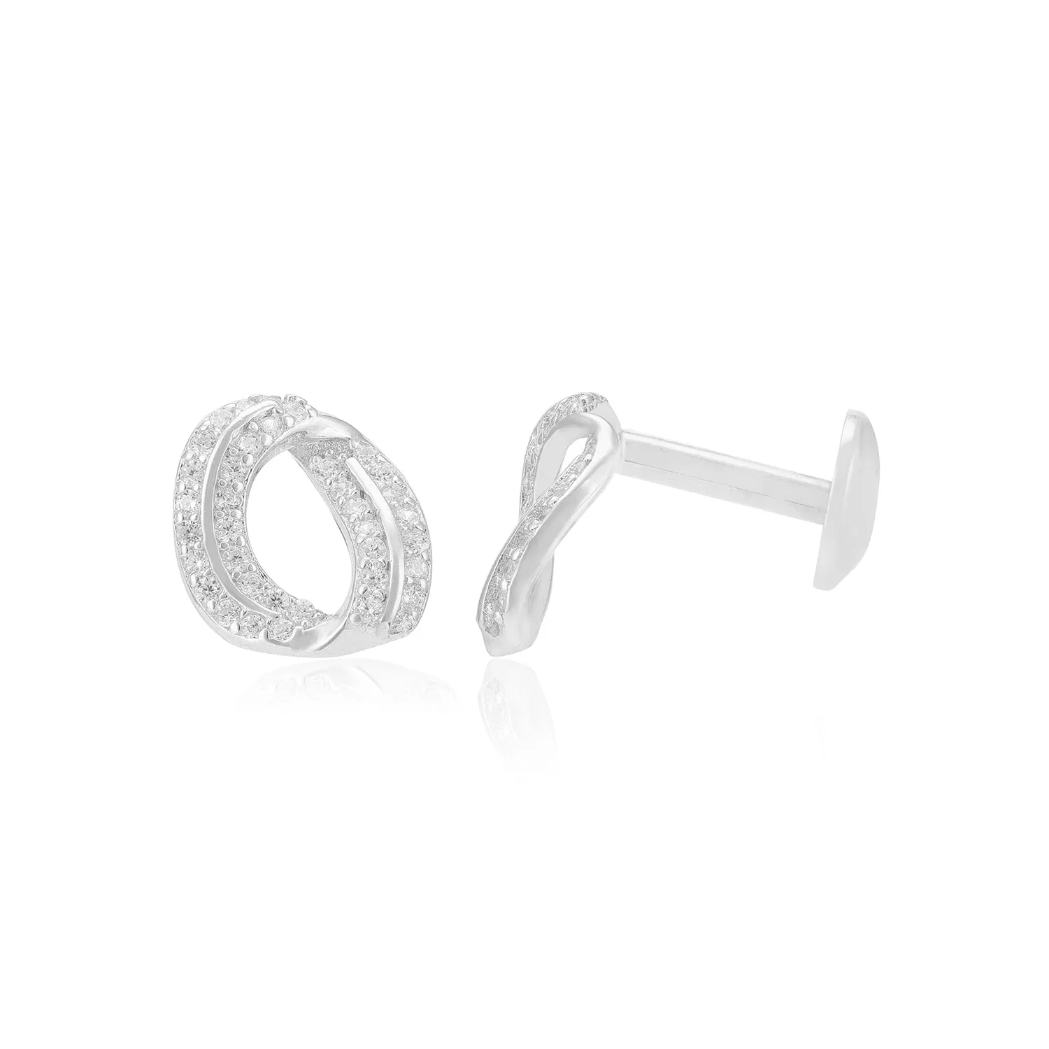 925 Sterling Silver Twisted Swirl Earrings For Women
