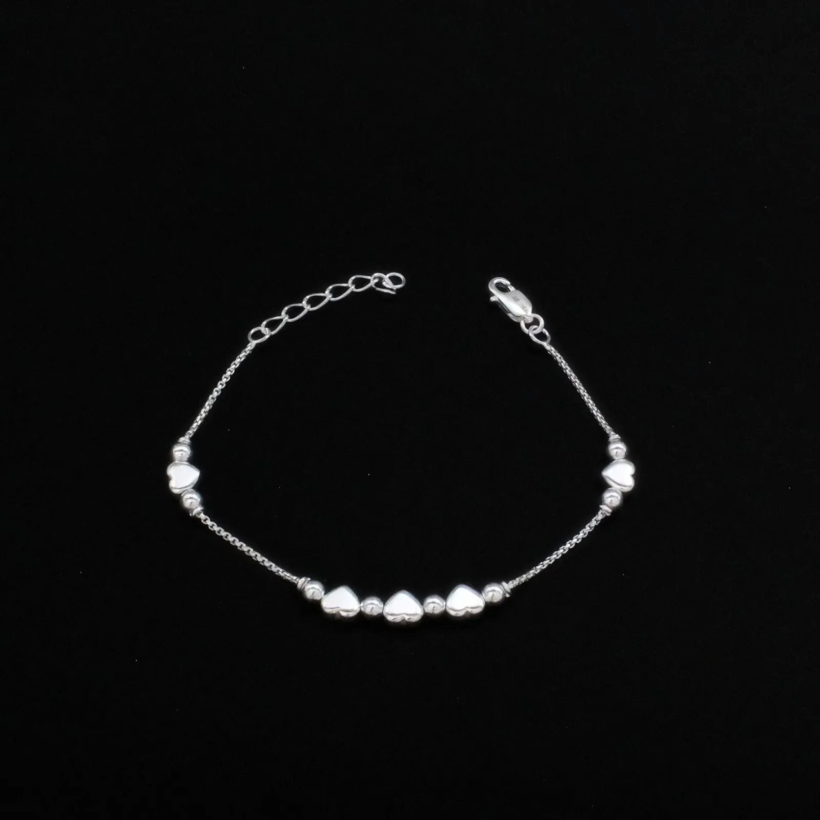 925 Sterling Silver unique trendy Heart Tennis Bracelet for Girls