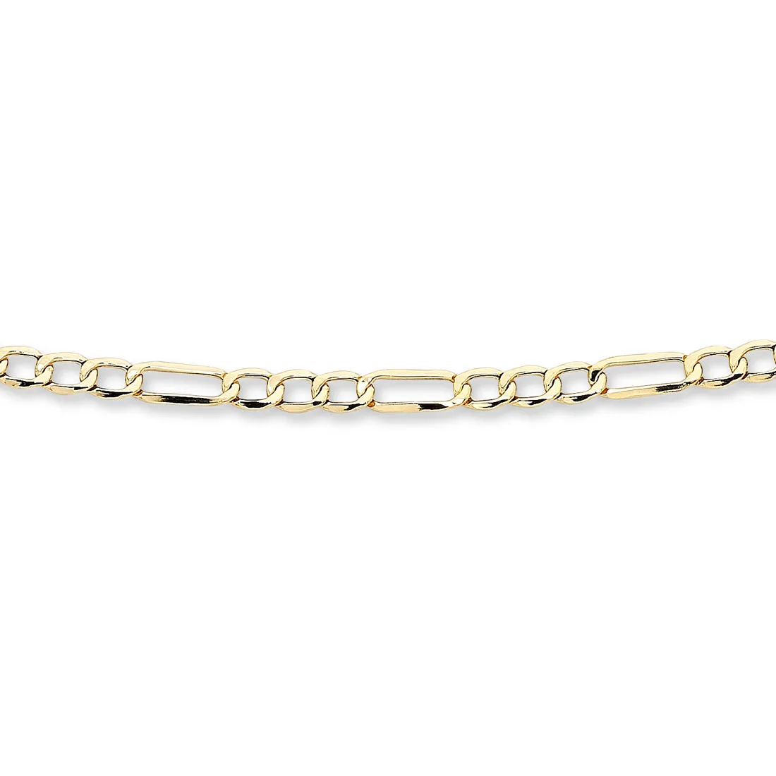 9ct Yellow Gold Silver Infused Figaro Necklace