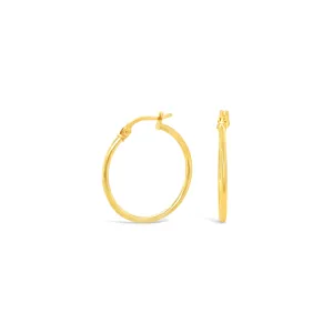 9k Yellow Gold 20mm Round Hoop Earrings
