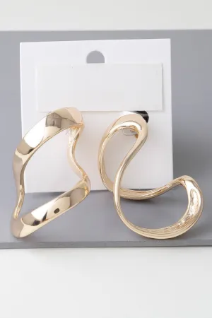 Abstract Shiny Bend Earrings