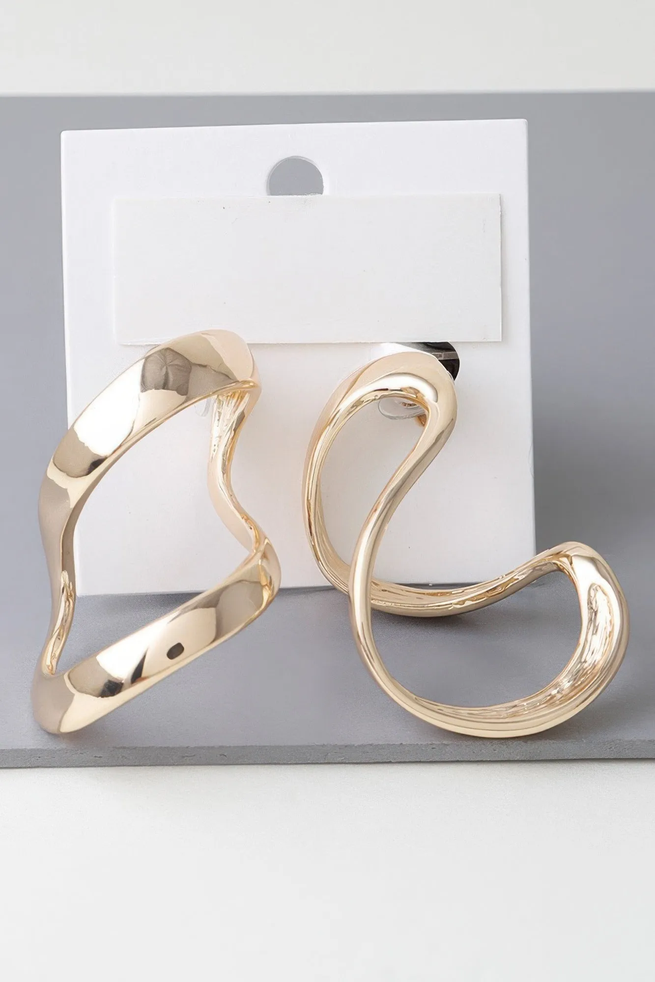 Abstract Shiny Bend Earrings