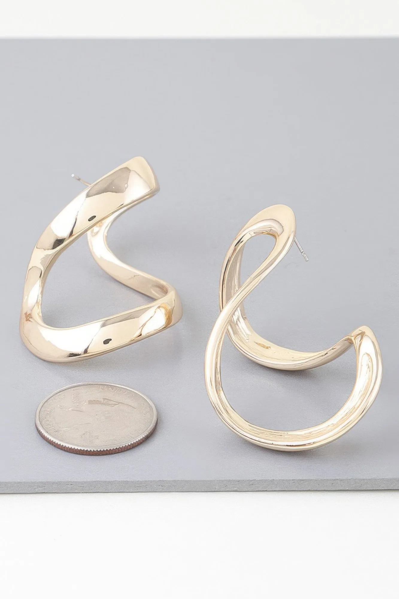 Abstract Shiny Bend Earrings