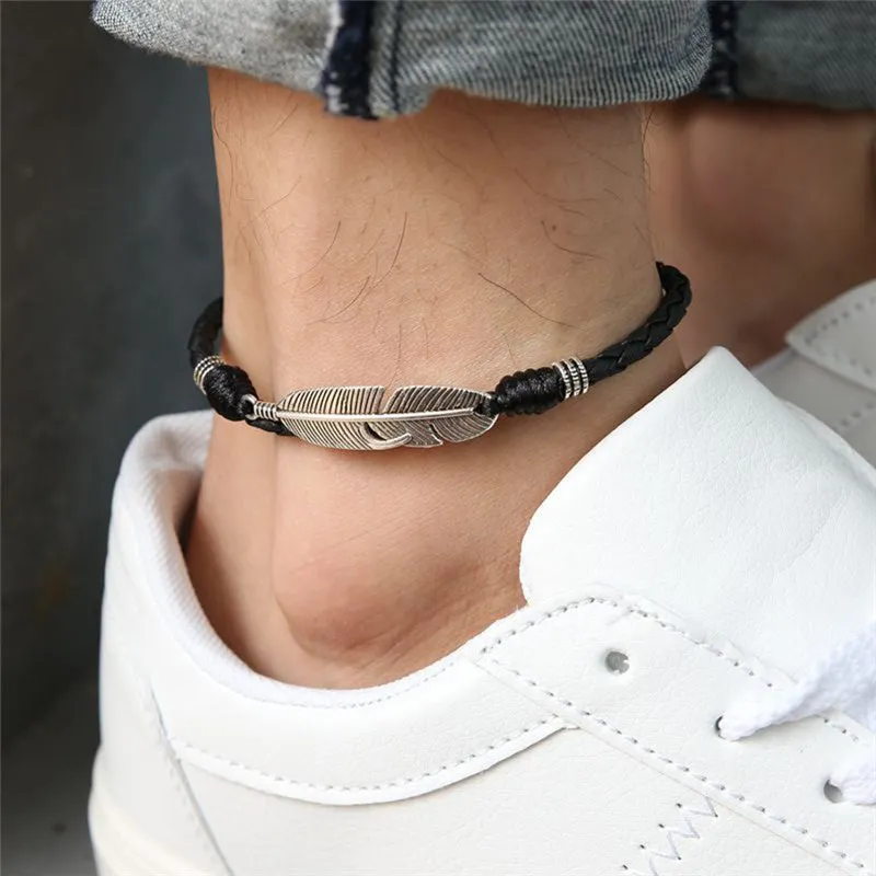 Adjustable Handmade Cool Simple Leaf Anklets