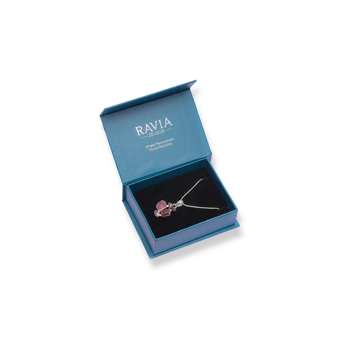 African Garnet and Brazilian Tourmaline Pendant - Vibrant Richness, Global Elegance