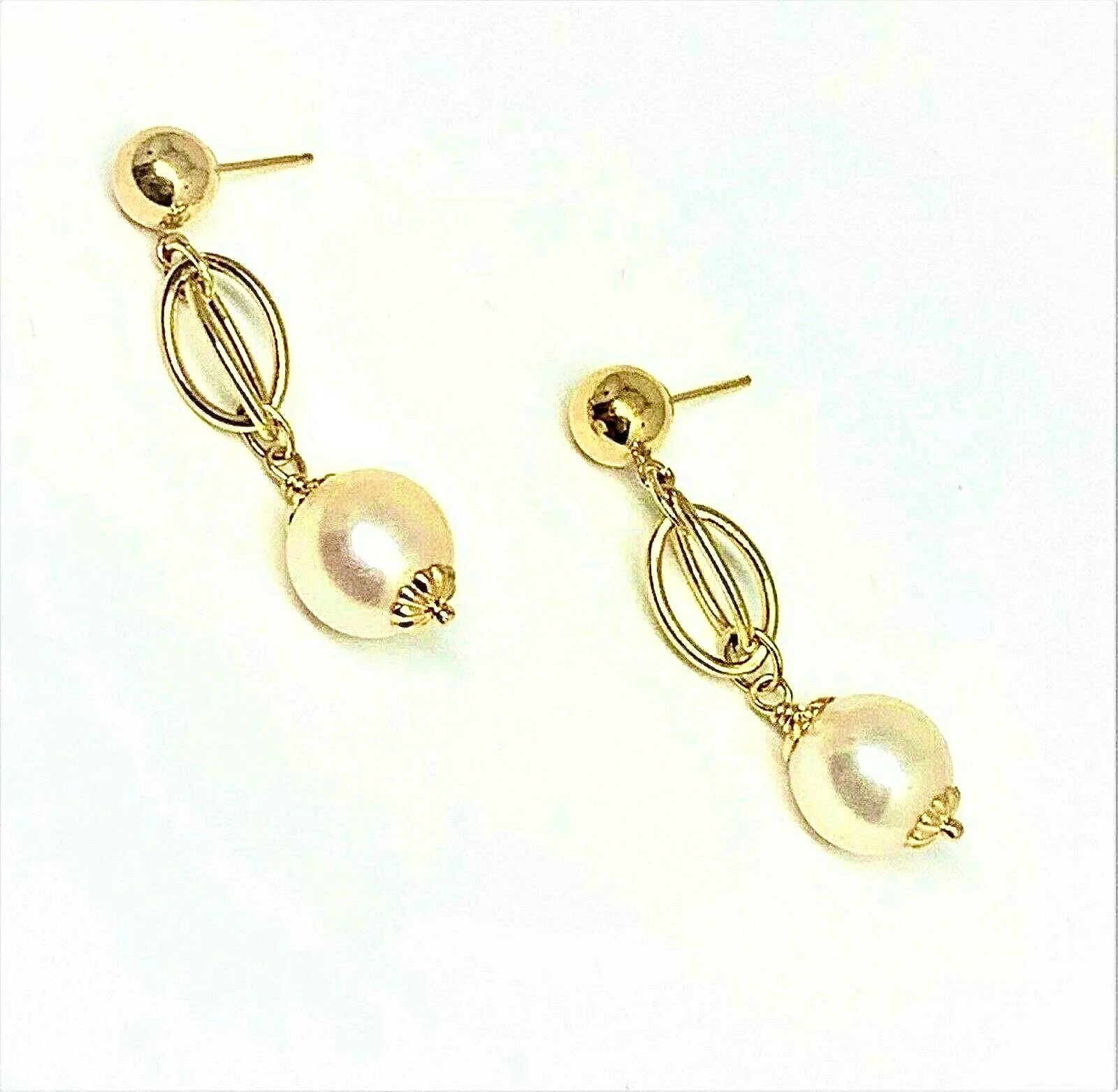 Akoya Pearl Necklace Earrings Set 9.8 mm 25.5" 14k Gold Certified $9,500 715357