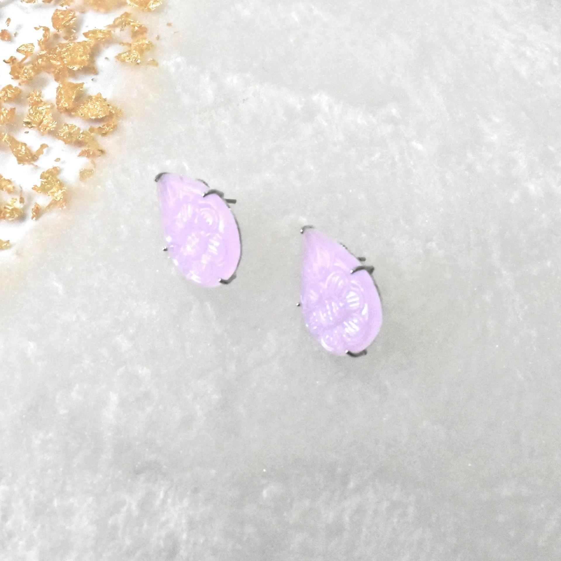 Amaal Handmade Carved Stone Earrings