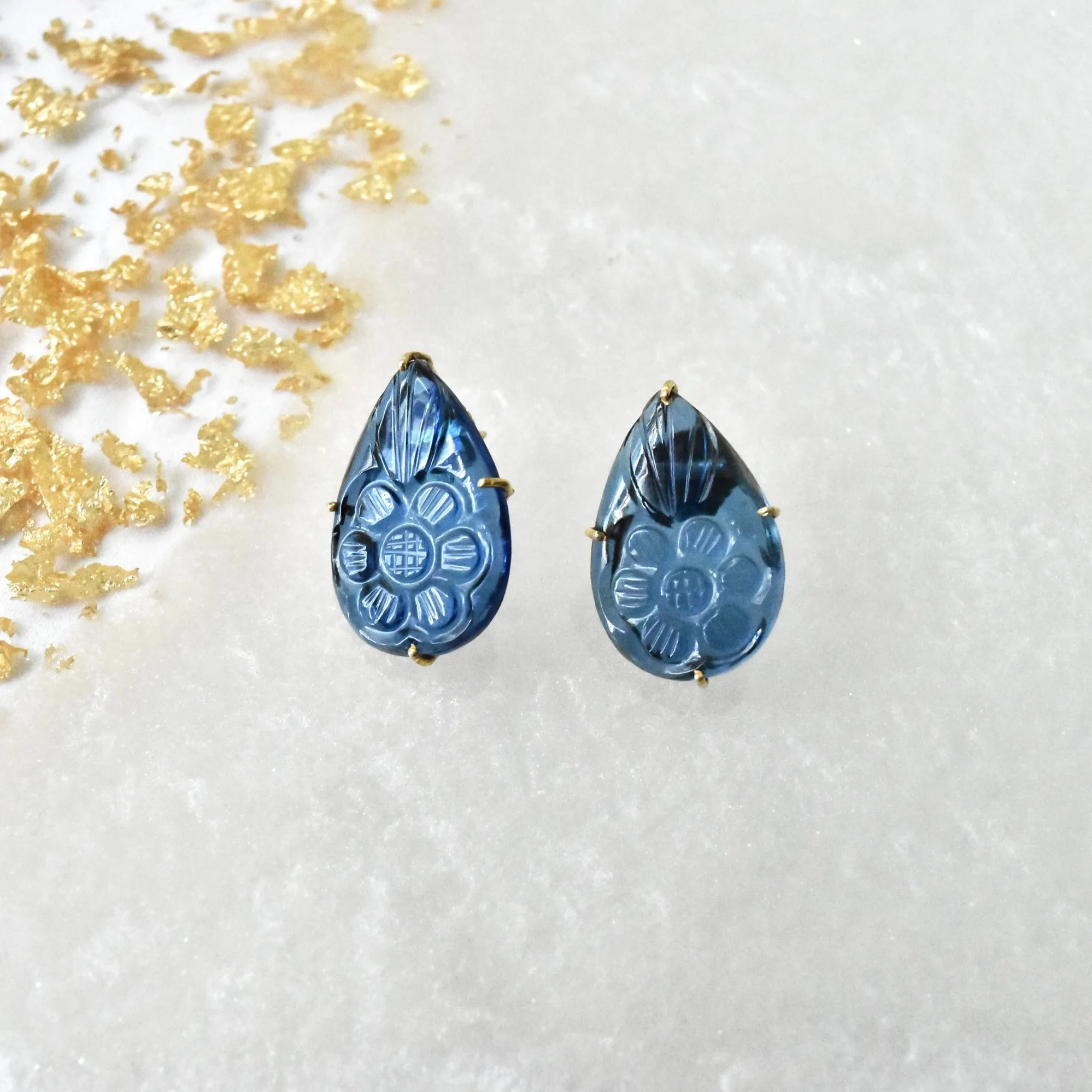 Amaal Handmade Carved Stone Earrings