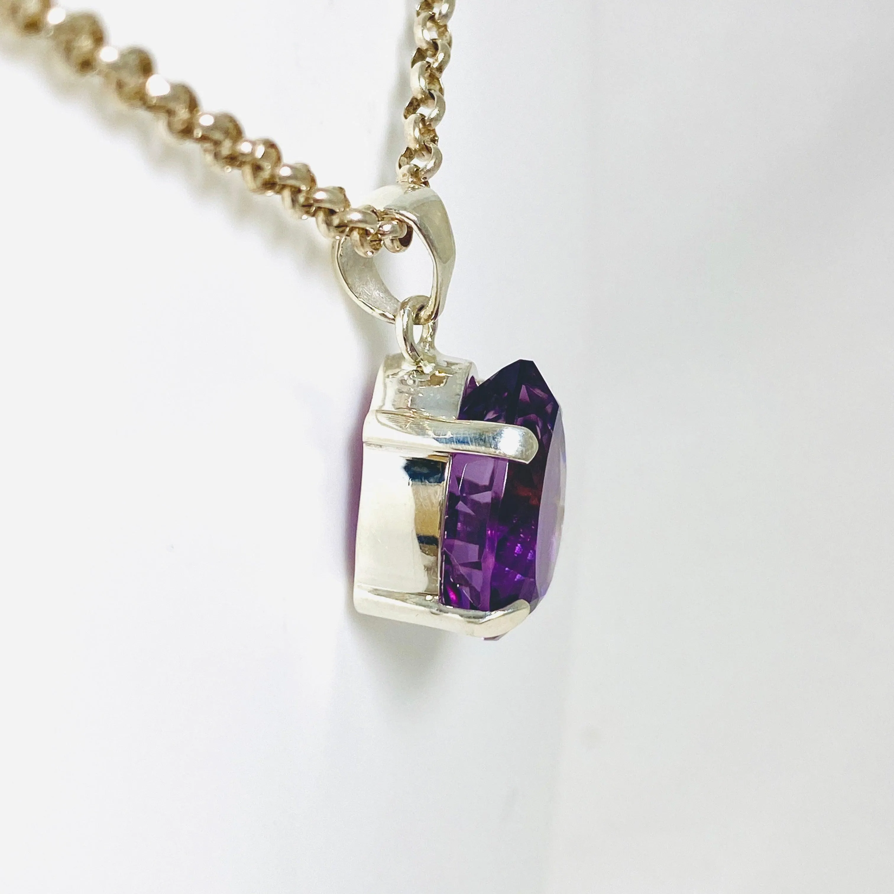 Amethyst faceted teardrop pendant KPGJ3928