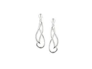 Amore Argento Sterling Silver Modern Twist Drop Earrings