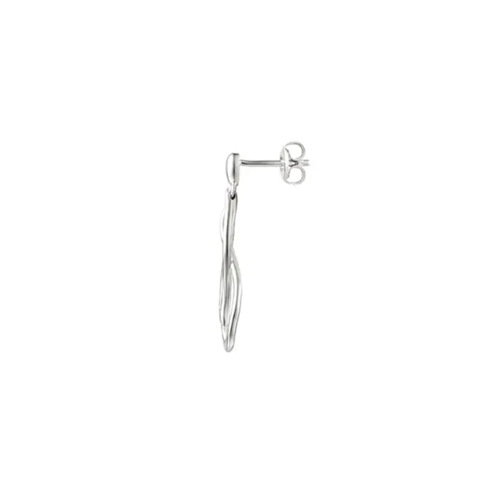 Amore Argento Sterling Silver Modern Twist Drop Earrings