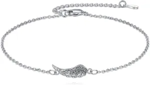 Angel Wings Anklets 925 Sterling Silver Angel Foot Anklets Wings Jewelry Gifts for Women Wife Mom