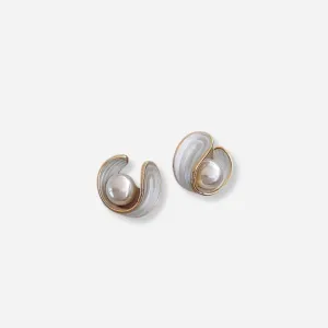 Antoinette Luxurious White Opal Earrings