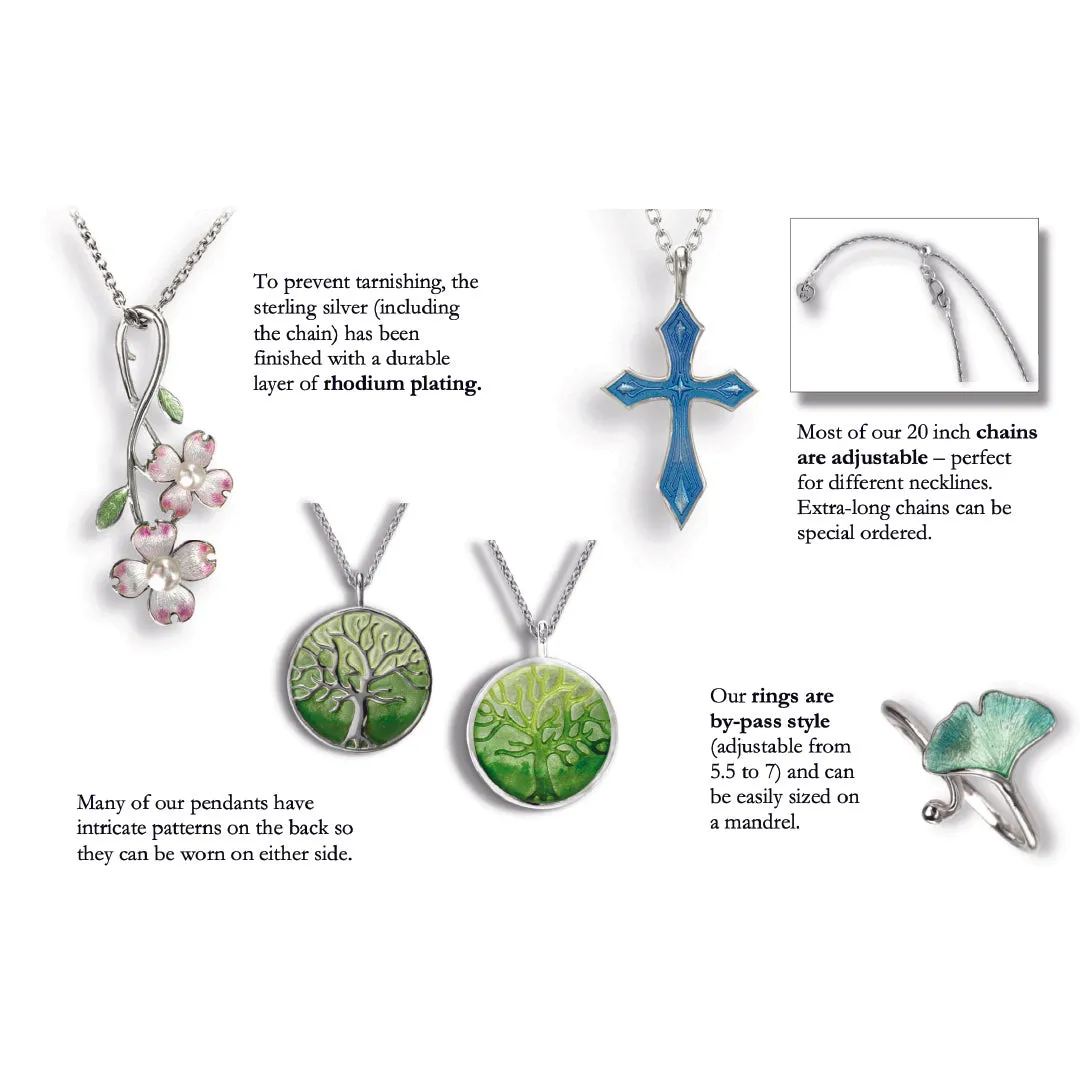 Aqua Blue Butterfly Rhodium Plated Chain Pendants
