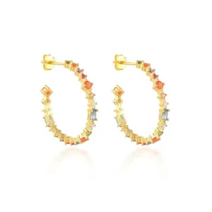 Armandine Sterling Silver Hoop Earrings plated in 18K Gold
