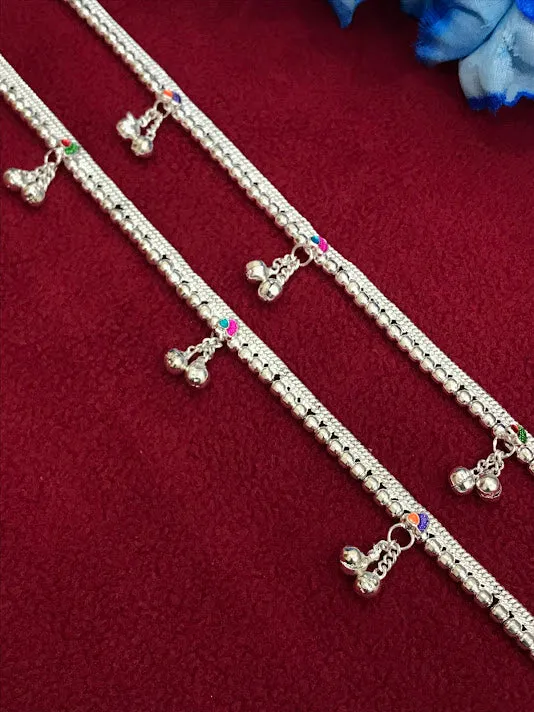 Attractive Alloy Silver Color Anklets With Beads For Women