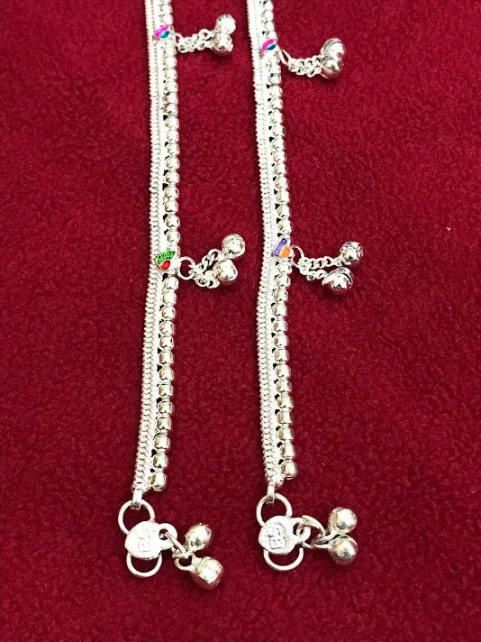 Attractive Alloy Silver Color Anklets With Beads For Women
