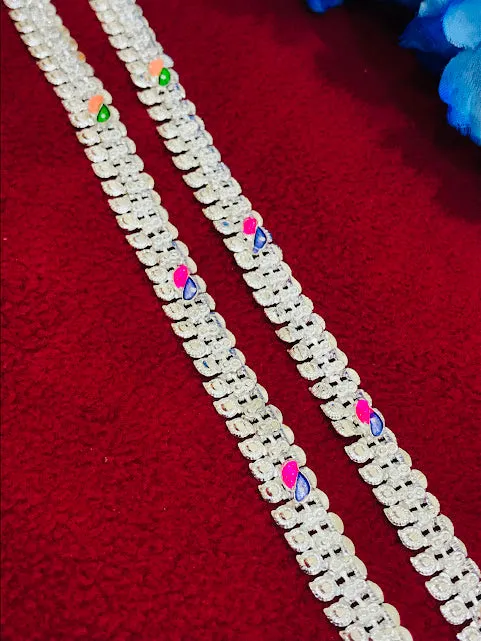 Attractive Artificial Stone Alloy Designer Anklets For Women