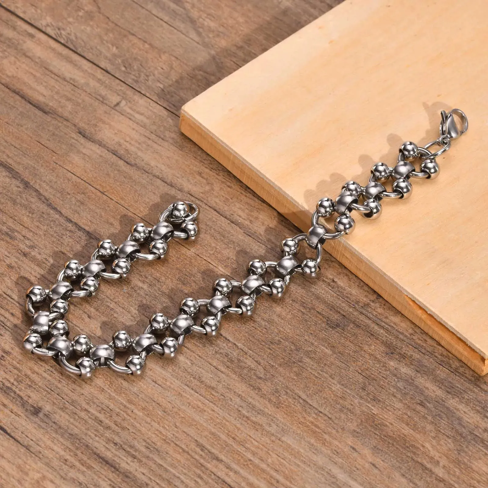 Ball Bead Link Chain Bracelet for Men