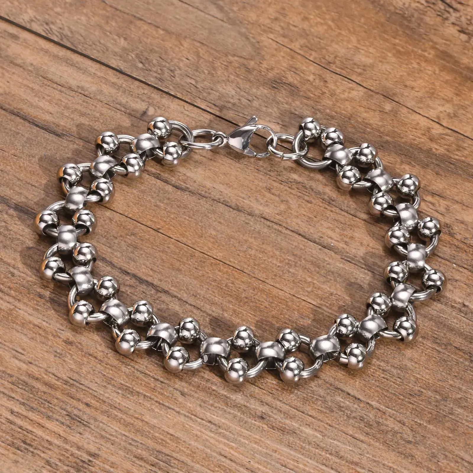 Ball Bead Link Chain Bracelet for Men