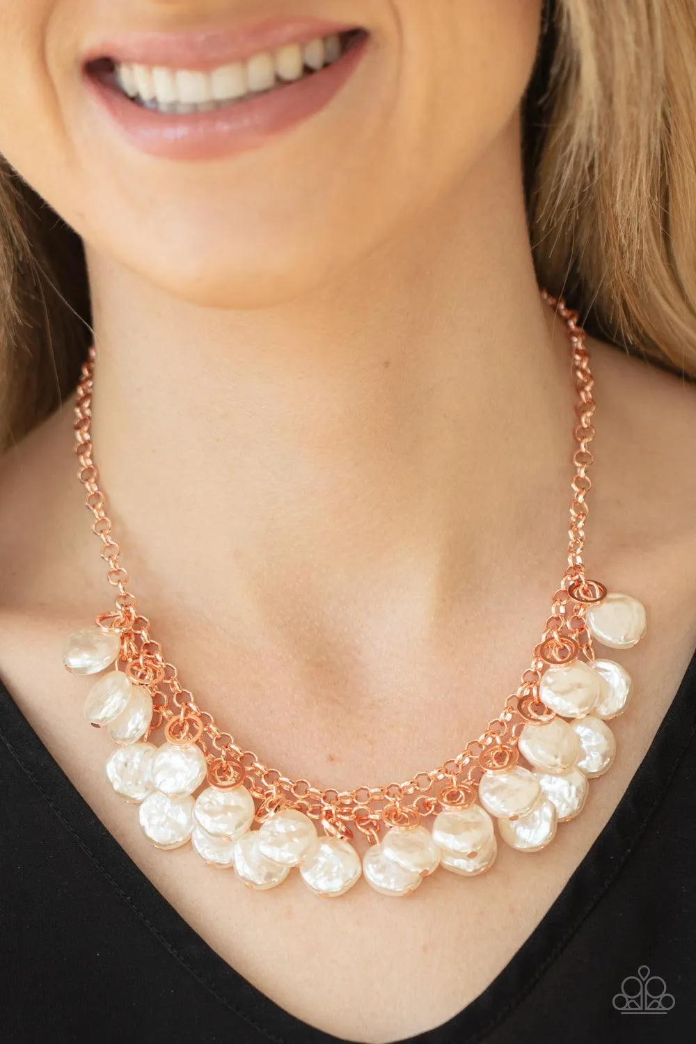 BEACHFRONT and Center - Copper Necklace-Paparazzi