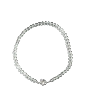 Beaded Necklace - Clear Glass Stacker
