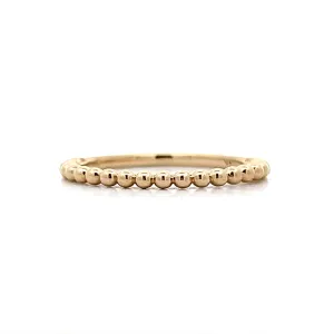 Beaded Texture Stacking Band in 14k Yellow Gold