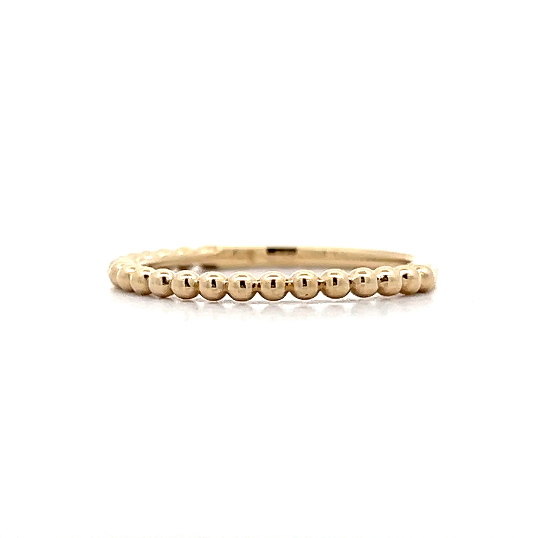 Beaded Texture Stacking Band in 14k Yellow Gold