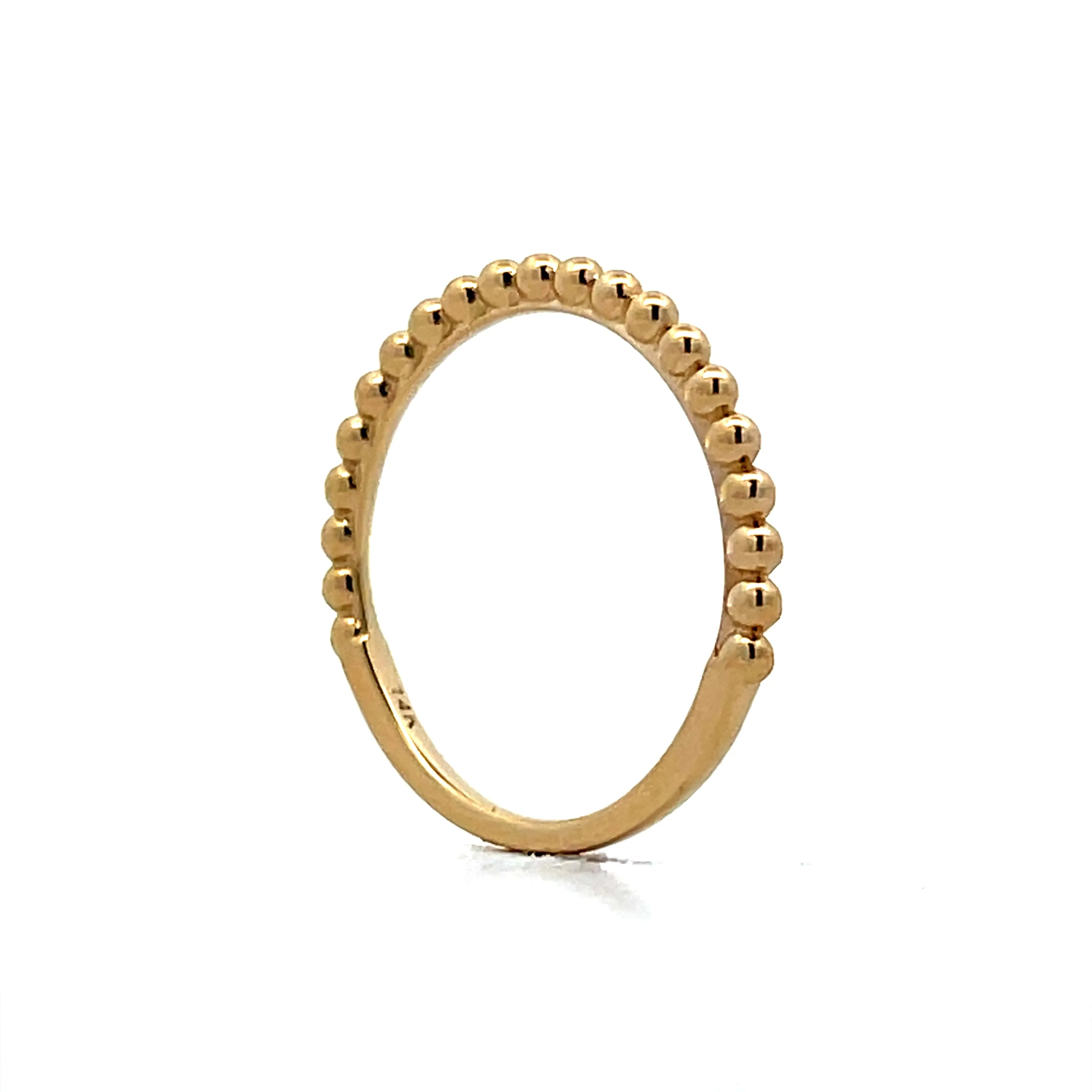 Beaded Texture Stacking Band in 14k Yellow Gold