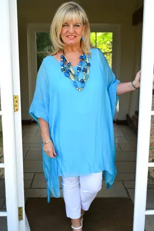 Bella Silk Blouse | Aqua