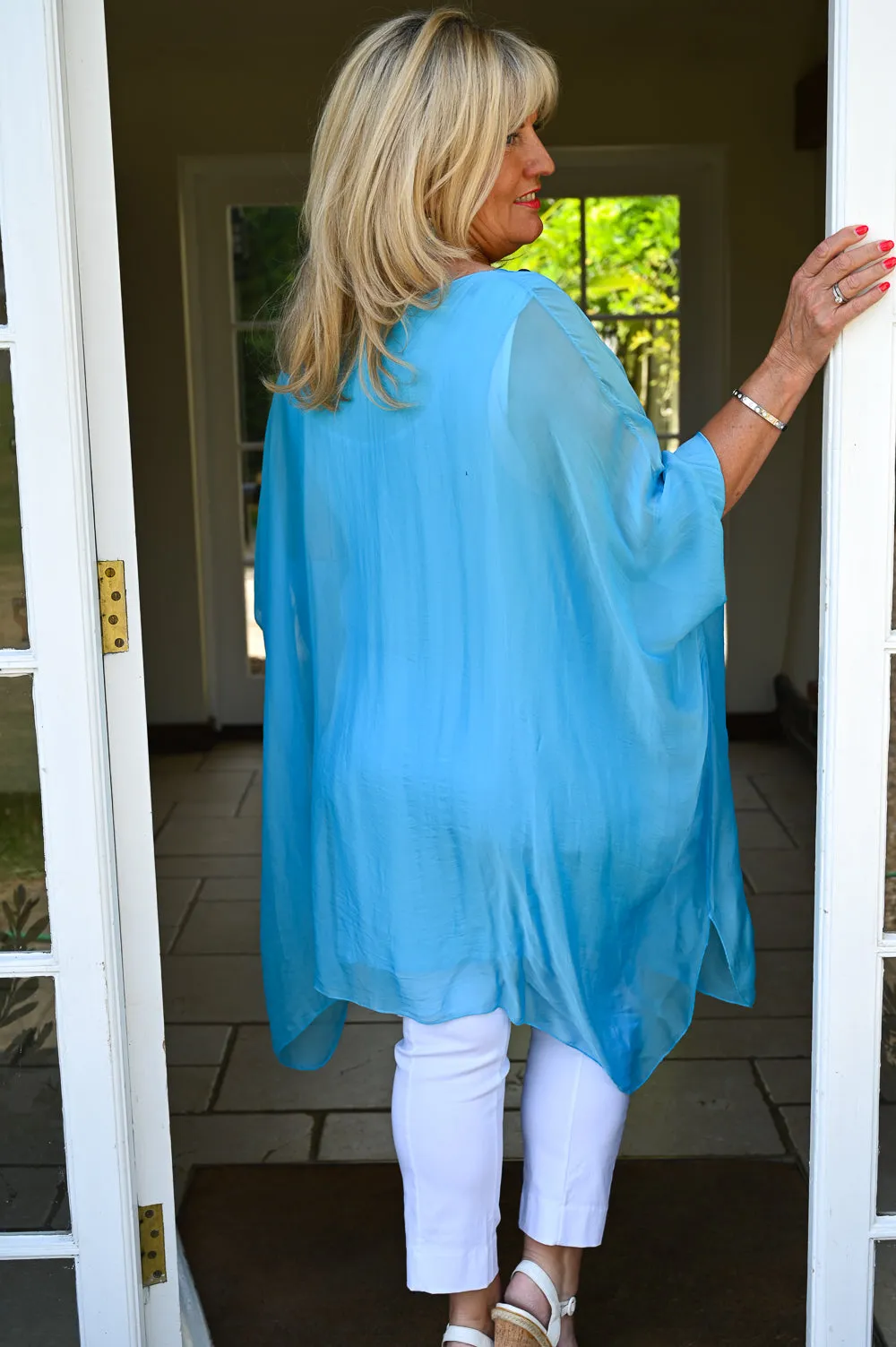 Bella Silk Blouse | Aqua