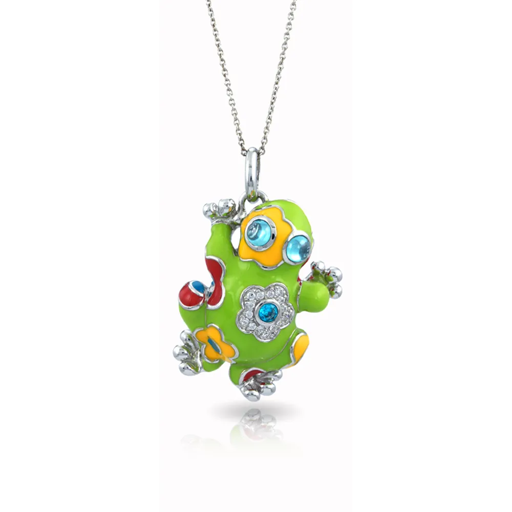 Belle Etoile Lucky Frog Pendant - Green