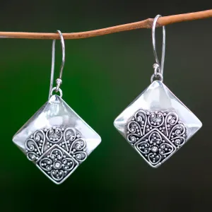Besakih Garden Modern Balinese Handcrafted Sterling Silver Earrings Besakih Garden Modern Balinese Handcrafted Sterling Silver Earrings