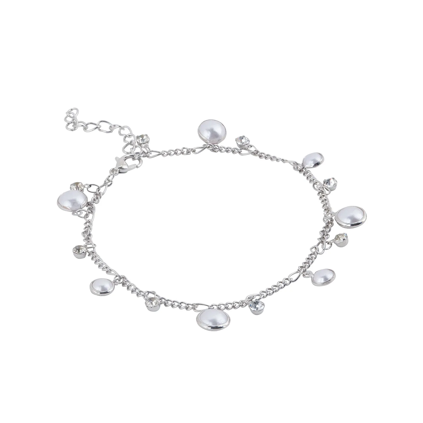 Bewitched Mariam Silver and Pearl Anklet
