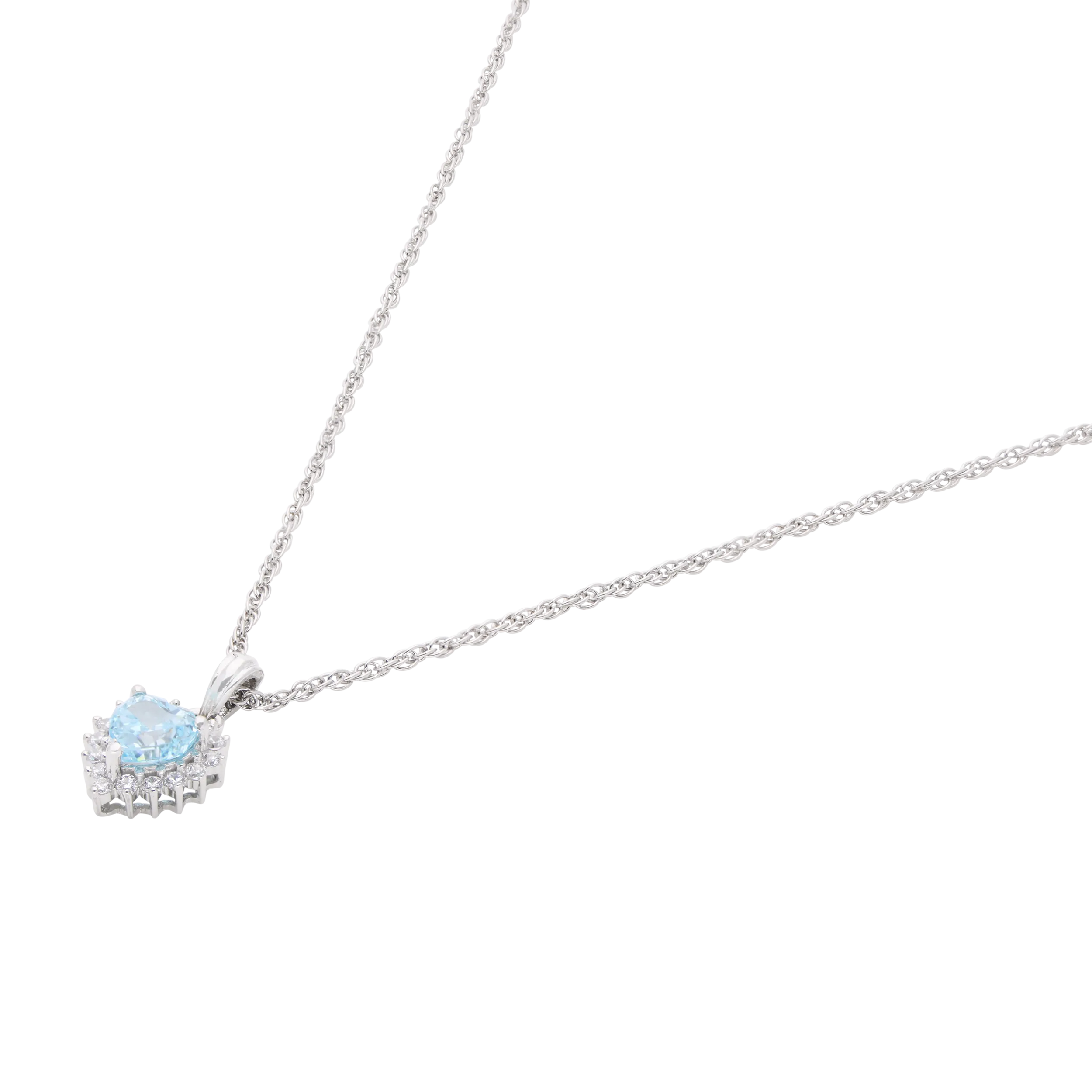 Blue Heart Halo Pendant – A Timeless Statement | SKU : 0003594575, 0021456657