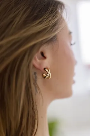 Bobbi Double Stacked Hoop Earrings Gold
