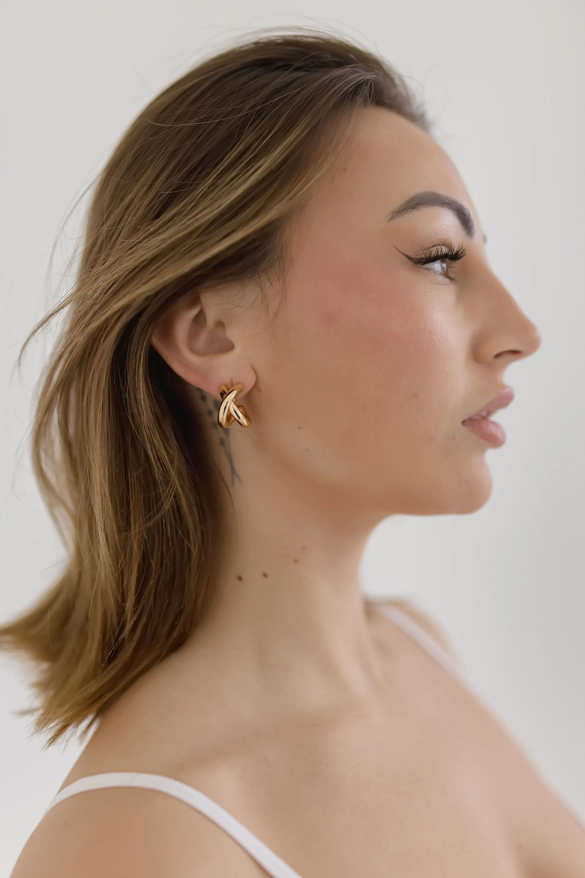 Bobbi Double Stacked Hoop Earrings Gold
