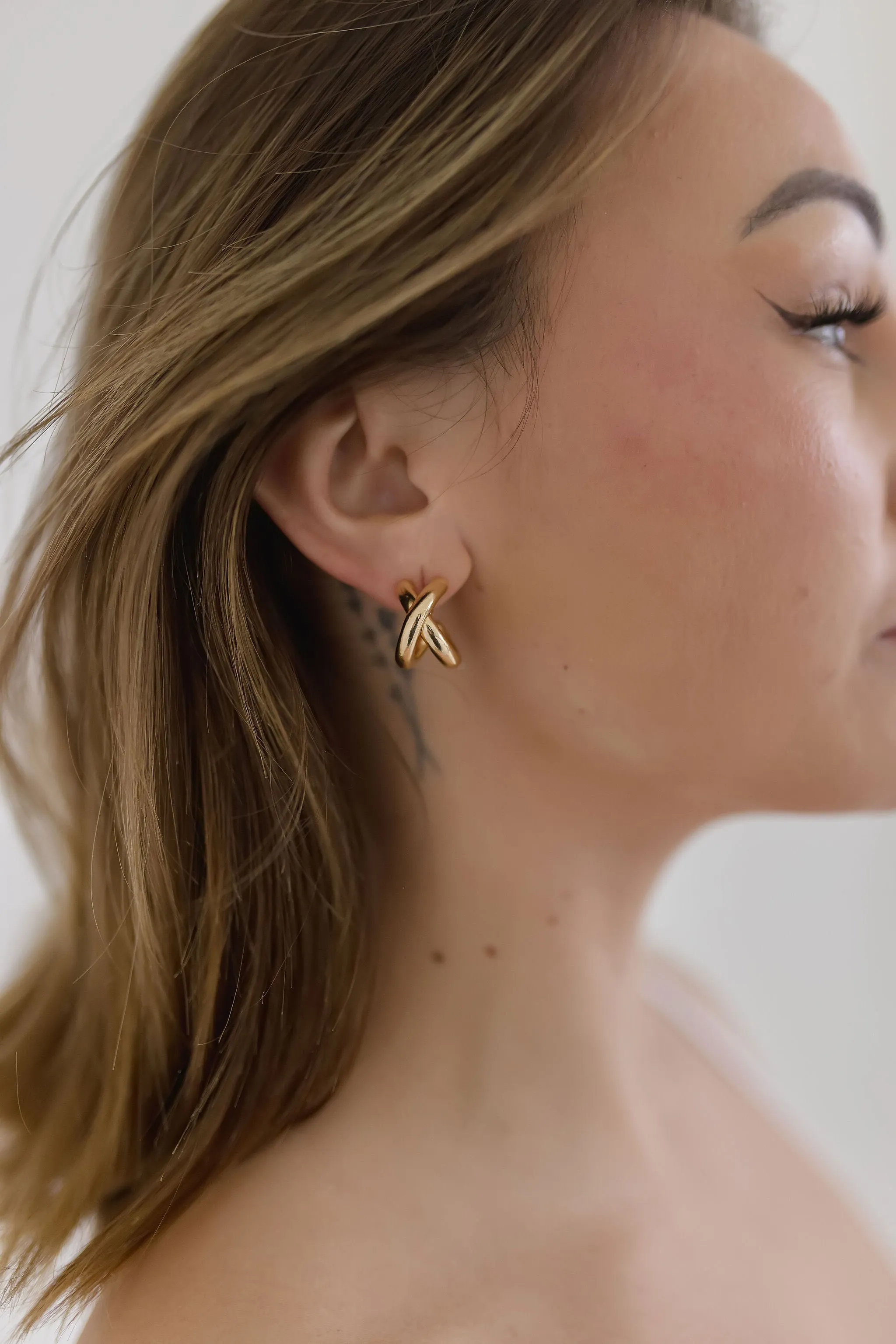 Bobbi Double Stacked Hoop Earrings Gold