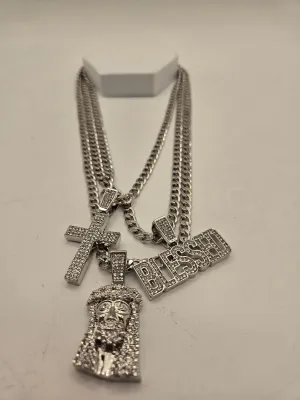 Bold Essence 3-Piece Mens Necklaces