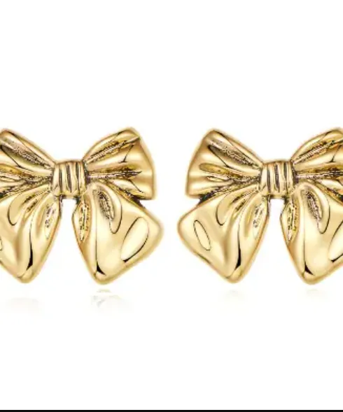 Bow Earrings - Gold