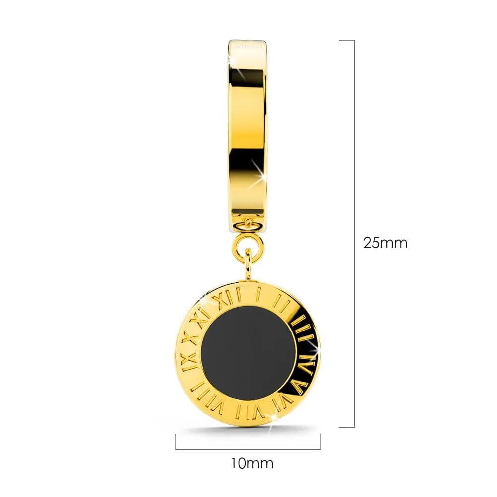 Boxed 2 Pairs of Luxurious Earrings Set in Black Onyx with Gold Layered