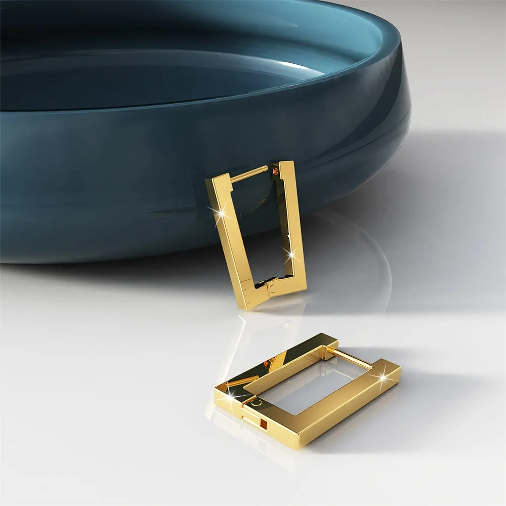 Boxed 3 Pairs of Stylish Earrings Set in Tri-Tone Gold