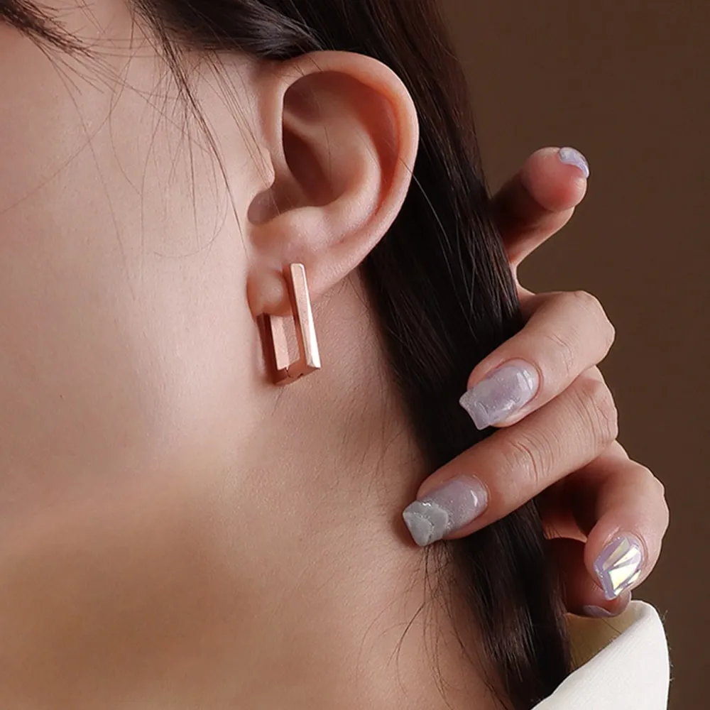 Boxed 3 Pairs of Stylish Earrings Set in Tri-Tone Gold