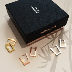 Boxed 3 Pairs of Stylish Earrings Set in Tri-Tone Gold