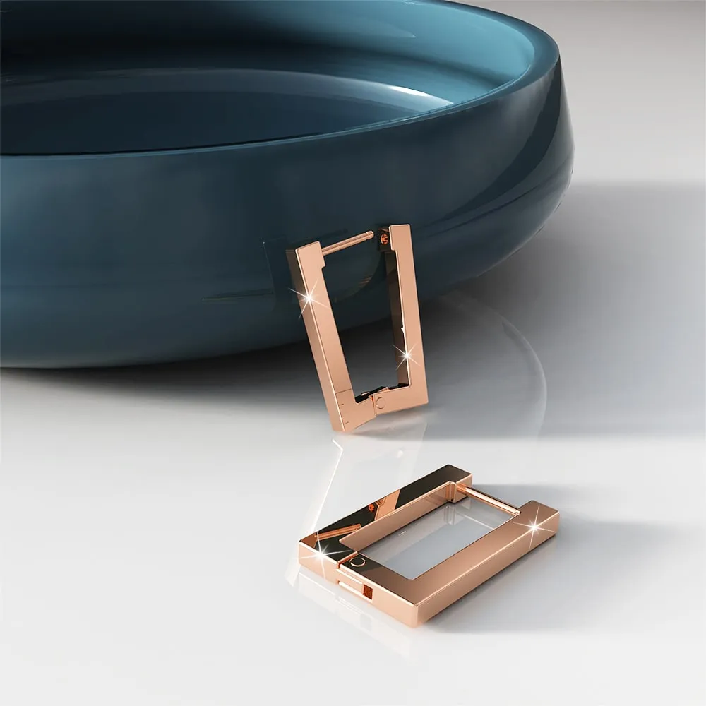 Boxed 3 Pairs of Stylish Earrings Set in Tri-Tone Gold